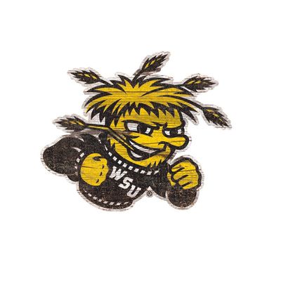 Wichita State Distressed Logo Cutout Sign