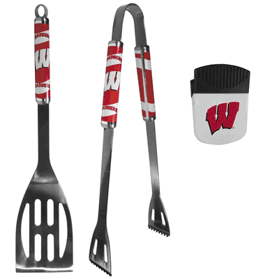 Wisconsin Badgers 2 pc BBQ Set and Chip Clip