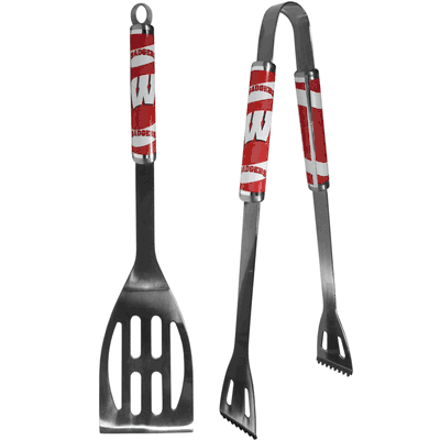 Wisconsin Badgers 2 pc Steel BBQ Tool Set