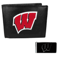 Wisconsin Badgers Bi-fold Wallet & Black Money Clip Wisconsin Badgers Bi-fold Wallet & Black Money Clip