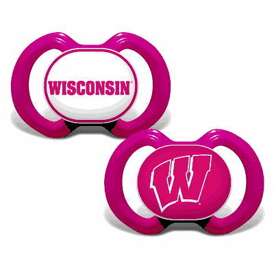 Wisconsin Badgers NCAA Pacifier 2-Pack - Pink