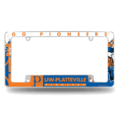 Wisconsin-Platteville Pioneers Primary Chrome  License Plate Frame