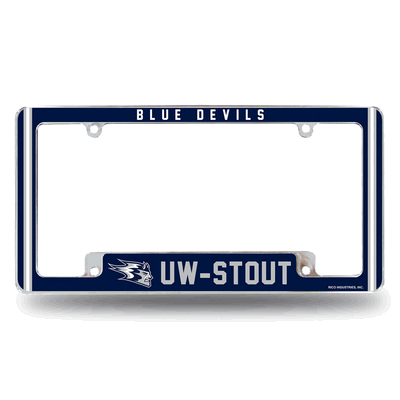Wisconsin-Stout Blue Devils Classic Chrome Auto License Plate Frame