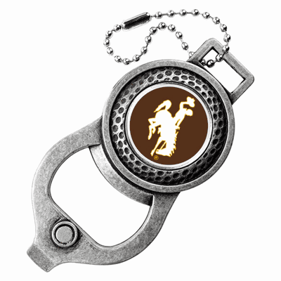 Wyoming Cowboys Golf Bag Tag with Ball Marker - Antique Nickel