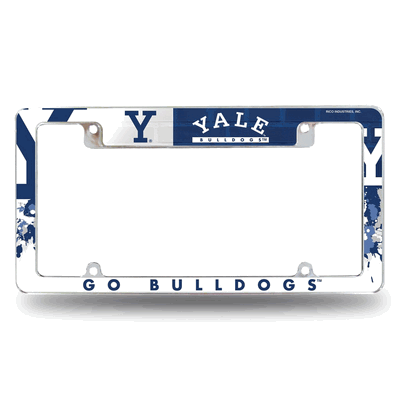 Yale Bulldogs "Go Bulldogs" Chrome Automotive License Plate Frame