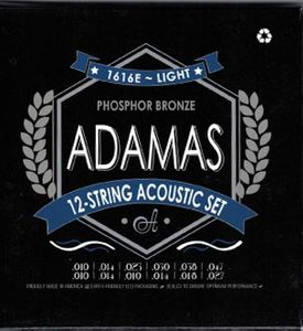 Adamas 1616E Composite Gauge Phosphor Bronze 12 String Acoustic Guitar Strings Light 10-47
