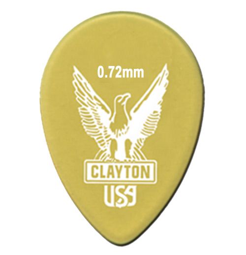 Clayton Ultem Small Teardrop Guitar Picks UST72 .72mm 48 Refill Bag