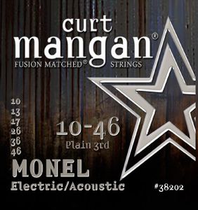 Curt Mangan Fusion Matched Monel Electric/Acoustic Guitar Strings 38202 Monel 10-46