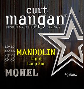 Curt Mangan Fusion Matched Monel Mandolin Strings 98201 Light Loop End 10-36