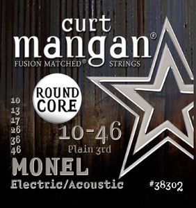 Curt Mangan Fusion Matched Monel Round Core Electric/Acoustic Strings 38302 Monel Round Core 10-46