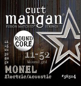 Curt Mangan Fusion Matched Monel Round Core Electric/Acoustic Strings 38304 Monel Round Core 11-52