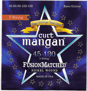 Curt Mangan Fusion Matched Nickel Wound 5 String Bass Guitar Strings 45-130