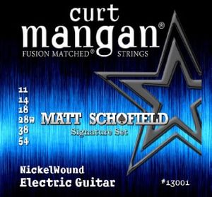 Curt Mangan Fusion Matched Nickel Wound Electric Guitar Strings 13001 Matt Schofield 11-54