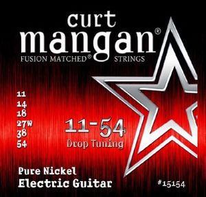Curt Mangan Fusion Matched Pure Nickel Electric Guitar Strings 15154 Drop Tuning 11-54