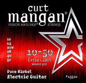 Curt Mangan Fusion Matched Pure Nickel Electric Guitar Strings 15510 Extra Light Wound 3rd