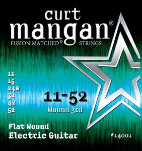 Curt Mangan Fusion Matched Stainless Steel Flatwound Electric Guitar Strings 14001 Gauge 11-52