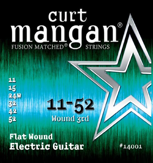Curt Mangan Fusion Matched Stainless Steel Flatwound Electric Guitar Strings 14001 Gauge 11-52