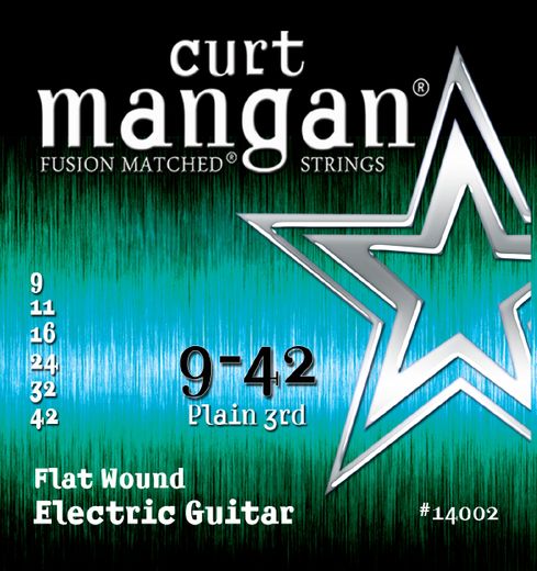 Curt Mangan Fusion Matched Stainless Steel Flatwound Electric Guitar Strings 14002 Gauge 9-42