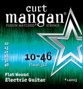 Curt Mangan Fusion Matched Stainless Steel Flatwound Electric Guitar Strings 14003 Gauge 10-46