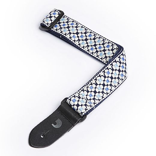 D'Addario 1.5" Jaquard Ukulele Strap 15UKE01 Blue Flowers