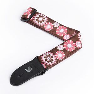 D'Addario 1.5" Jaquard Ukulele Strap 15UKE02 Pink Flowers