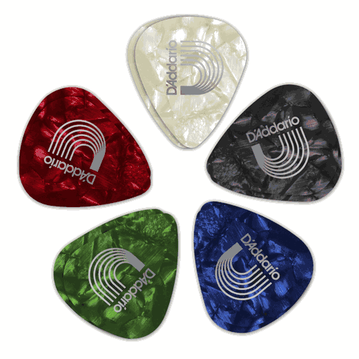 D'Addario 1CAP6-10 Classic Pearl Celluloid Picks Assortment Pack, Heavy 10 pack