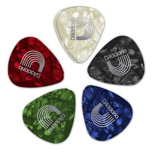 D'Addario 1CAP7-10 Classic Pearl Celluloid Picks Assortment Pack, Extra Heavy 10 pack