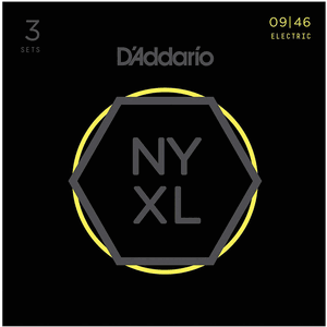 D'Addario 3 Pack NYXL Electric Guitar Strings NYXL0946-3P Super Light Top / Regular Bottom 9-46