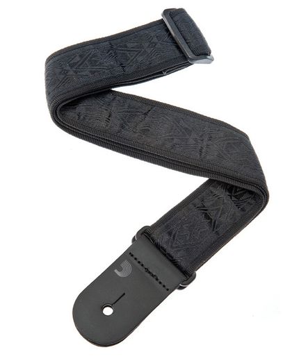D'Addario 50B01 Woven Guitar Strap, Black Satin
