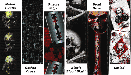 D'Addario "Alchemy Gothic" Guitar Strap Collection 50AL01 Muted Skulls
