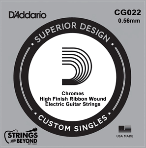 D'Addario Chromes Flat Wound Electric Single Strings CG022 22