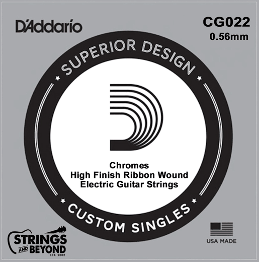 D'Addario Chromes Flat Wound Electric Single Strings CG022 22