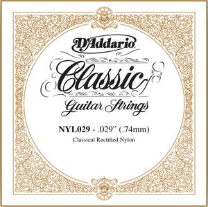 D'Addario Classical Guitar Single Strings - Classics Trebles NYL029 Single Rectified Nylon 029