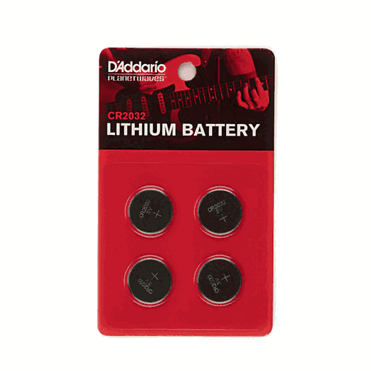 D'Addario CR2032 Lithium Battery 4-Pack
