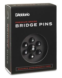 D'Addario Ebony Bridge & End Pin Set PWPS3 Pearl Inlay
