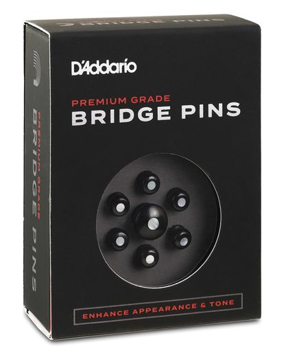 D'Addario Ebony Bridge & End Pin Set PWPS3 Pearl Inlay