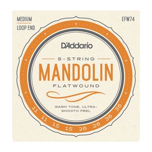 D'Addario EFW74 Mandolin Flatwound Medium 11-36