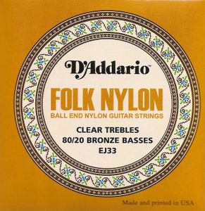 D'Addario EJ Ball End Nylon Folk Guitar Single Strings