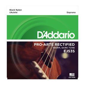 D'Addario EJ53S Soprano Black Nylon Hawaiian Ukulele Strings