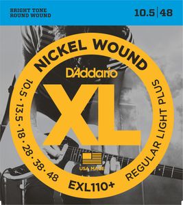 D'Addario EXL Nickel Round Wound Electric Guitar Strings EXL110+ Reg Light Plus 10.5-48
