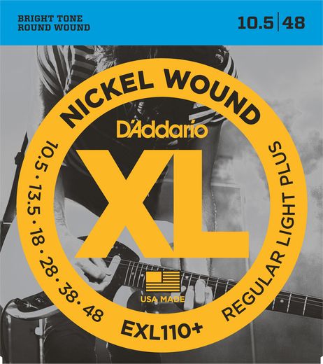 D'Addario EXL Nickel Round Wound Electric Guitar Strings EXL110+ Reg Light Plus 10.5-48