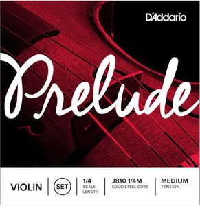 D'Addario J810 Prelude Violin String Set Medium J810-1/4M 1/4 Medium