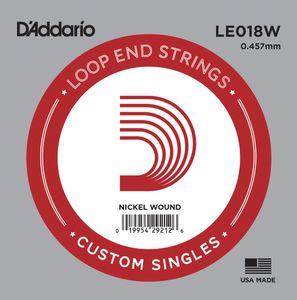 D'Addario Mandolin and Banjo Single Strings LE018W Single Nickel Wound 018 Loop End