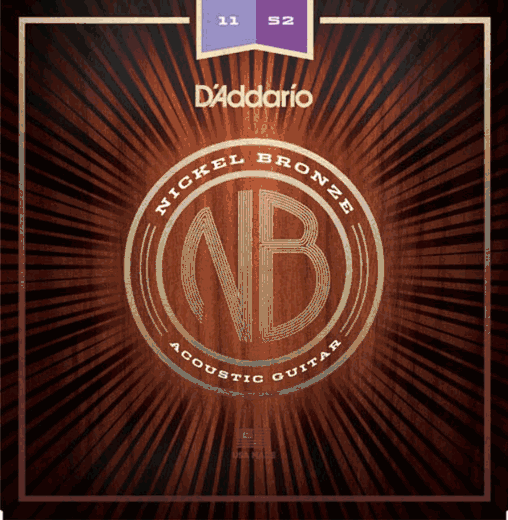 D'Addario Nickel Bronze Acoustic Guitar Strings NB1152 Custom Light 11-52