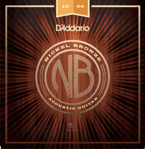 D'Addario Nickel Bronze Acoustic Guitar Strings NB1256 Lt Top/Med Btm 12-56