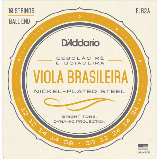 D'Addario Nickel Viola Brasileira Strings EJ82A Cebolaore