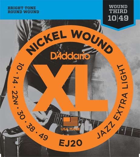 D'Addario Nickel Wound Electric Guitar Strings Jazz