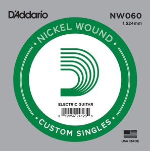 D'Addario Nickel Wound Electric Single Strings NW060