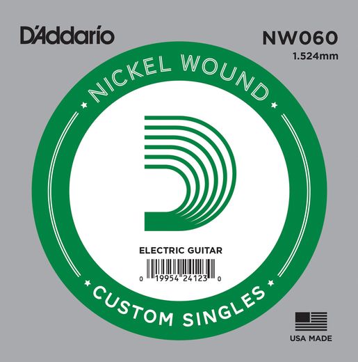 D'Addario Nickel Wound Electric Single Strings NW060