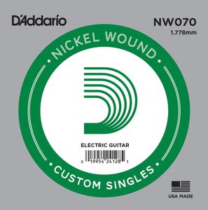 D'Addario Nickel Wound Electric Single Strings NW070